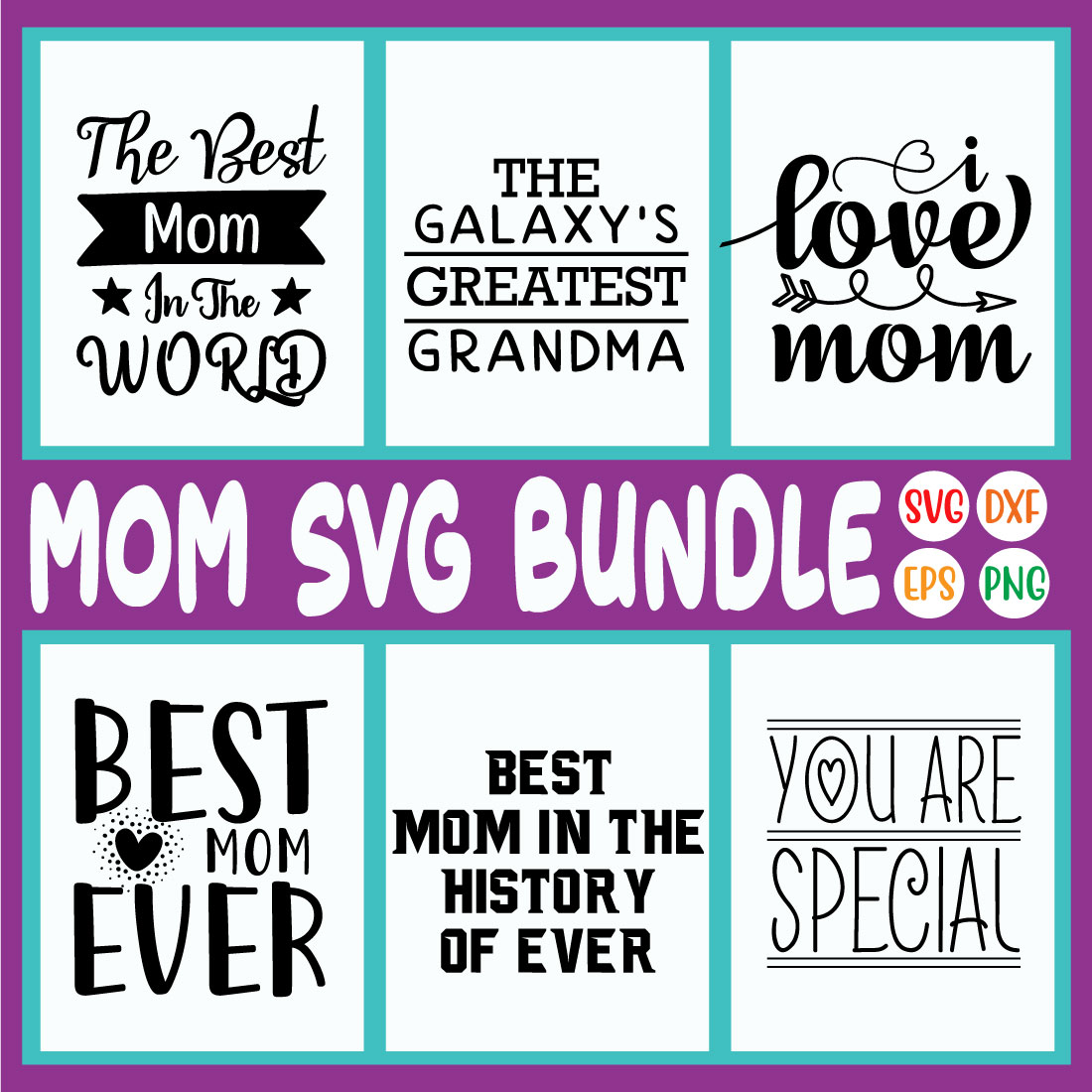 Mom Svg T-shirt Designs Bundle Vol37 cover image.