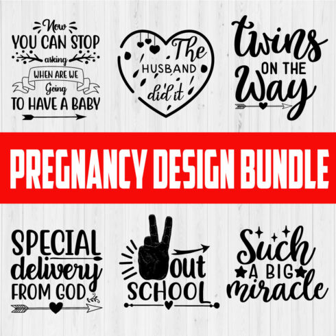 Pregnancy T-shirt Designs Bundle Vol12 cover image.