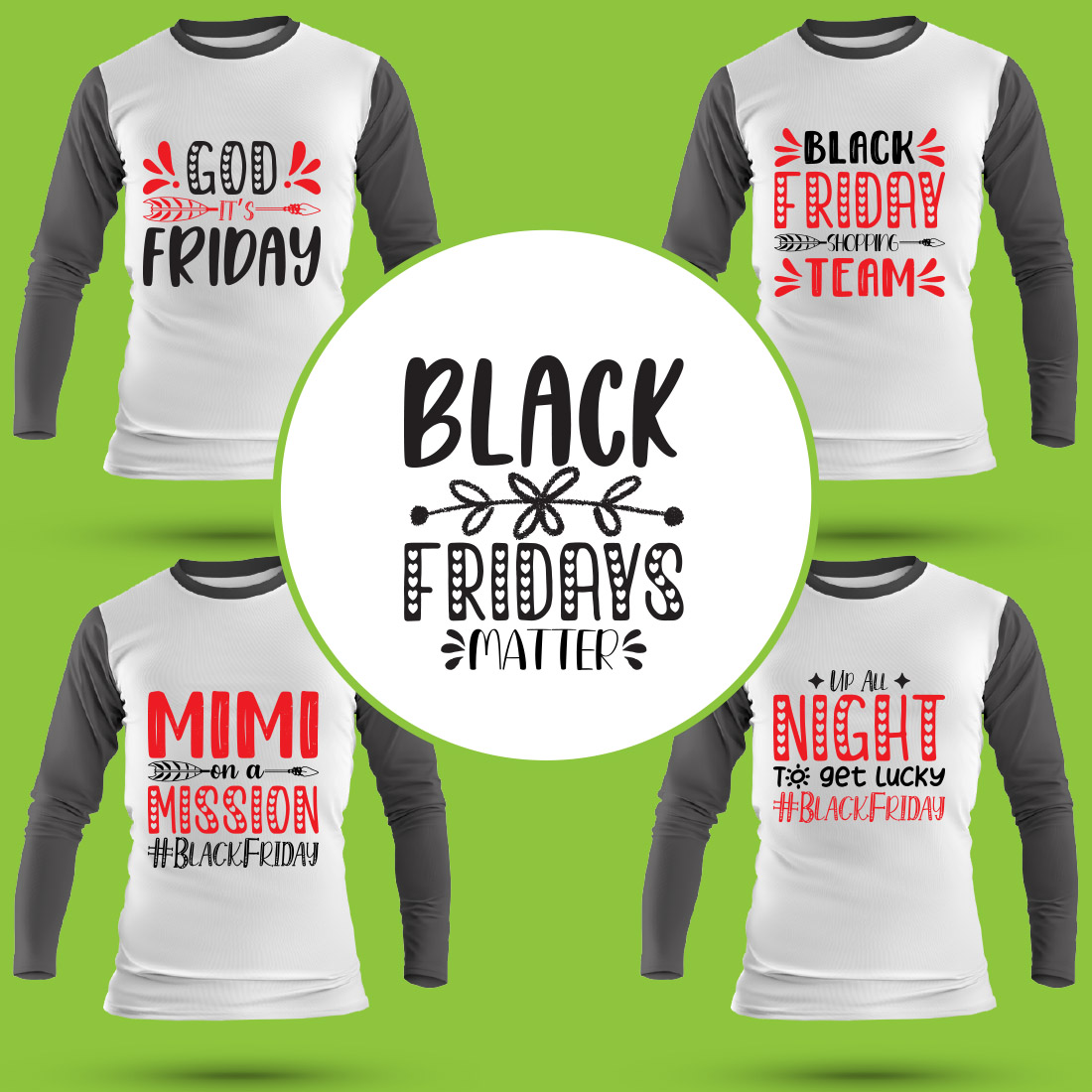 Black-Friday T Shirt Designs Bundle preview image.