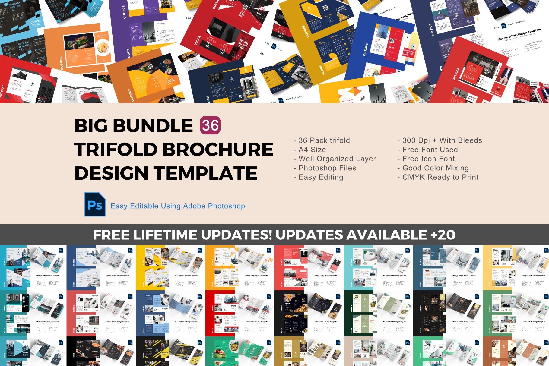 SALE | 36 BUNDLE TRIFOLD BROCHURE cover image.