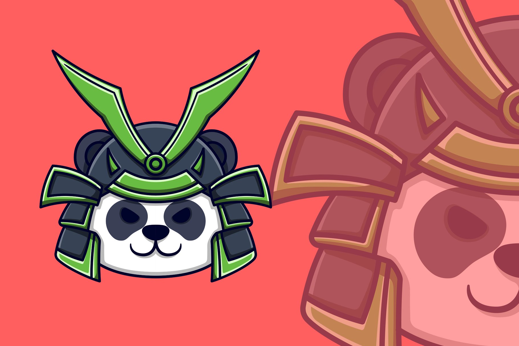 Samurai Panda Head Cartoon cover image.