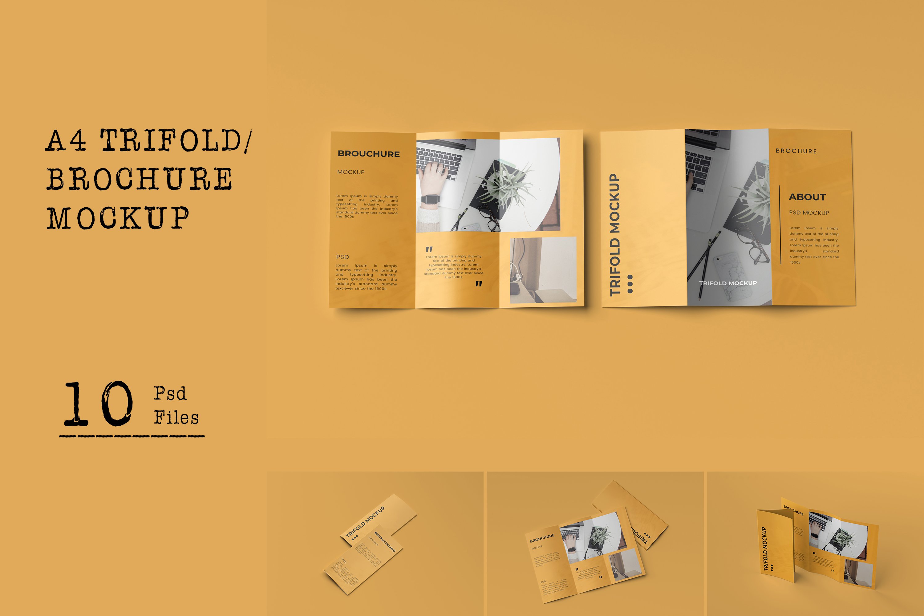 A4 TRIFOLD/BROCHURE MOCKUP cover image.