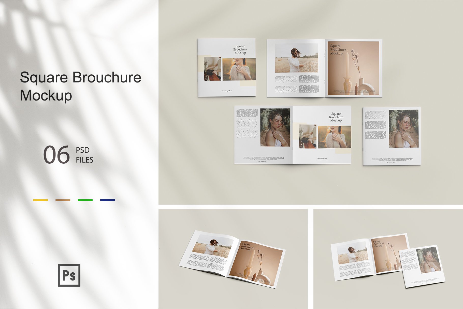 Square Brouchure Mockup cover image.