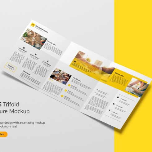 A4 / A5 Trifold Brochure Mockup cover image.