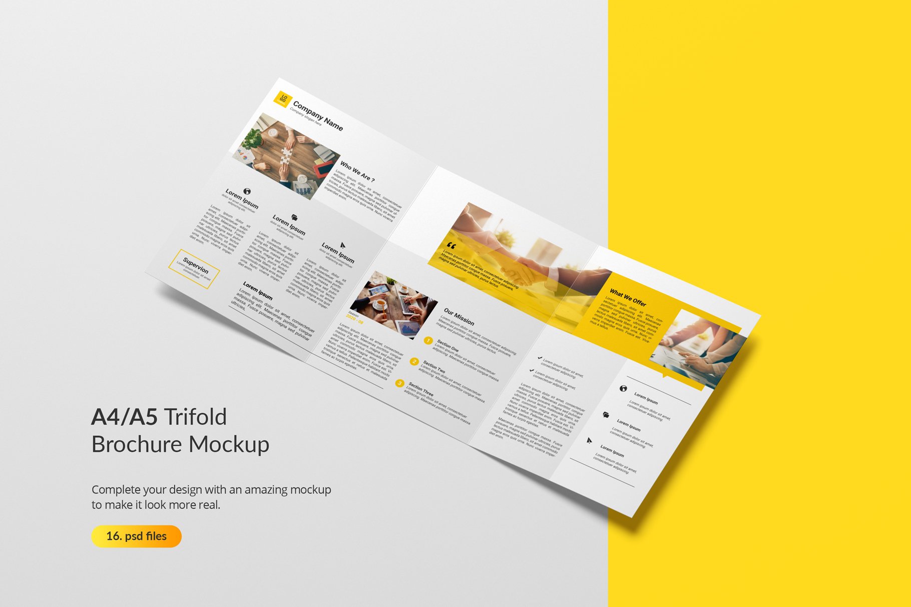 A4 / A5 Trifold Brochure Mockup cover image.