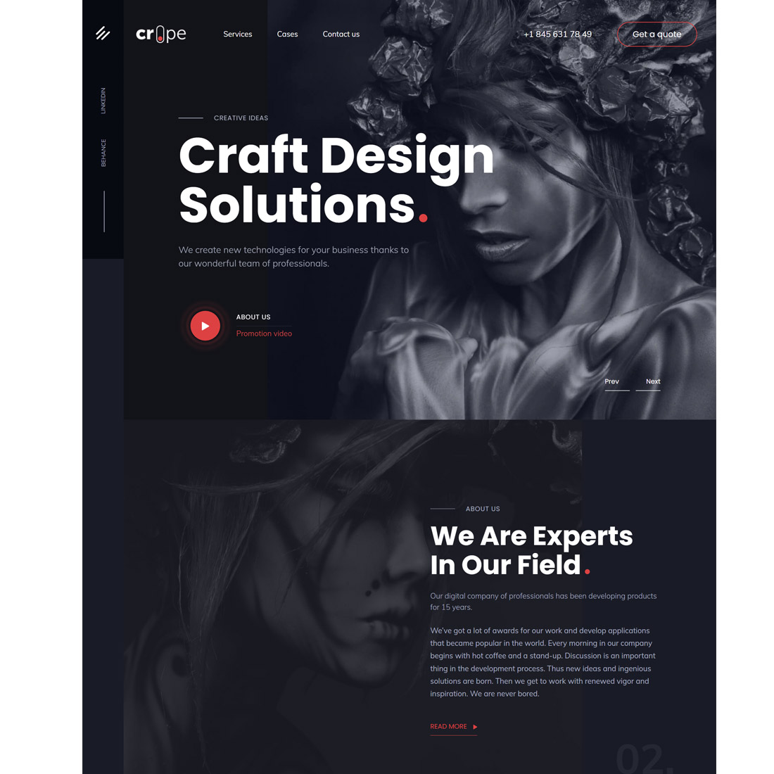 Crope - Creative Web Agency HTML Template preview image.