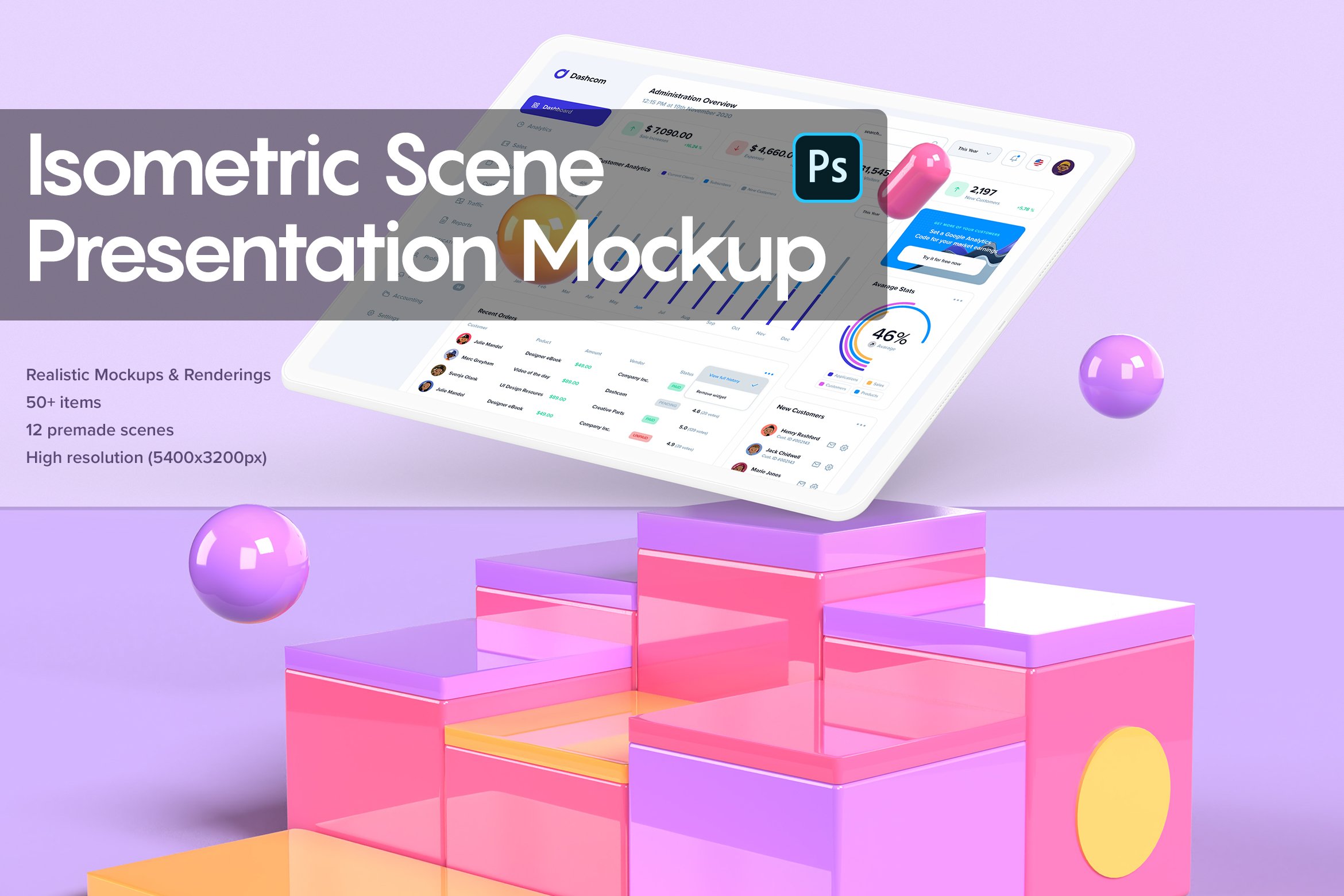 Isometric Scene Presentation Mockup cover image.