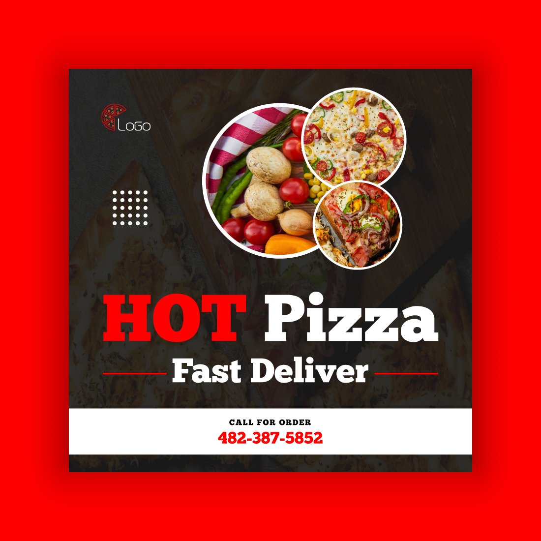 Pizza & Food Deliver Social Media Post Template Bundle cover image.