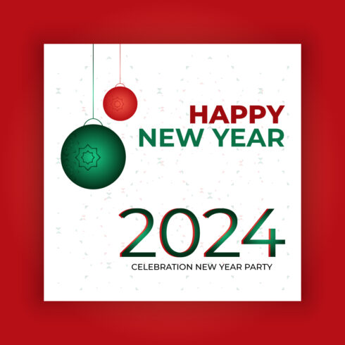 New Year 2024 Social Media Post Template Bundle cover image.