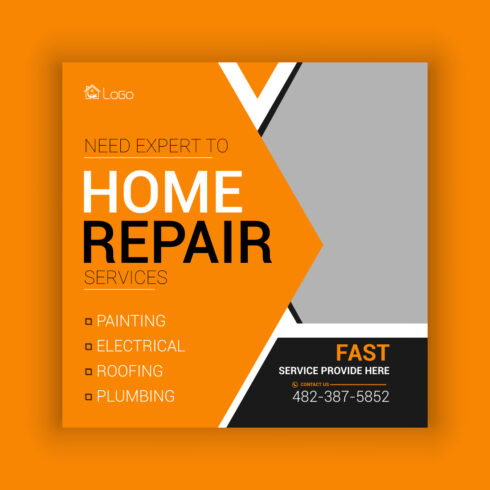 Home Repair Service Media Post Template Bundle cover image.