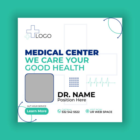 Medical Center Media Post Template Bundle cover image.