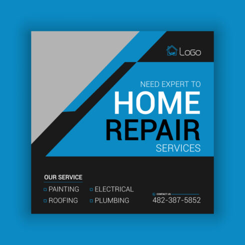 Home Repair Service Media Post Template Bundle cover image.