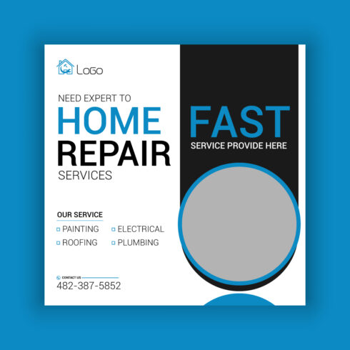 Home Repair Service Media Post Template Bundle cover image.