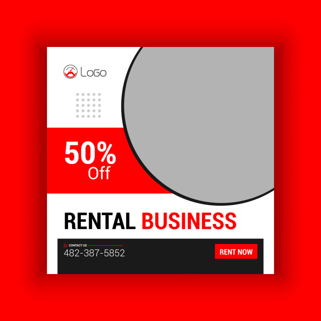 Rent A Car and Rental Business Social Media Post Template Bundle