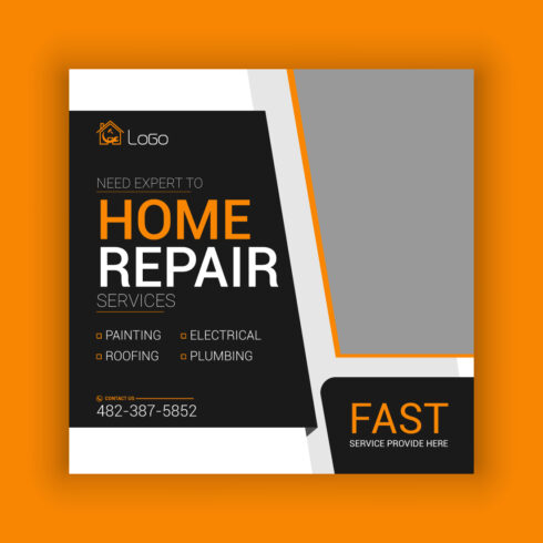 Home Repair Service Media Post Template Bundle cover image.