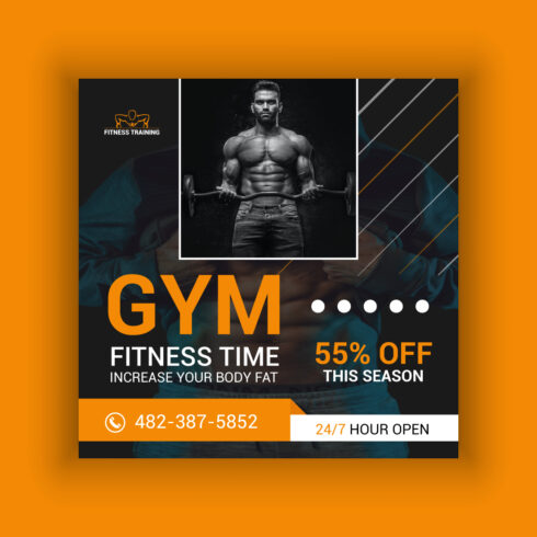 Gym Social Media Post Template Bundle cover image.