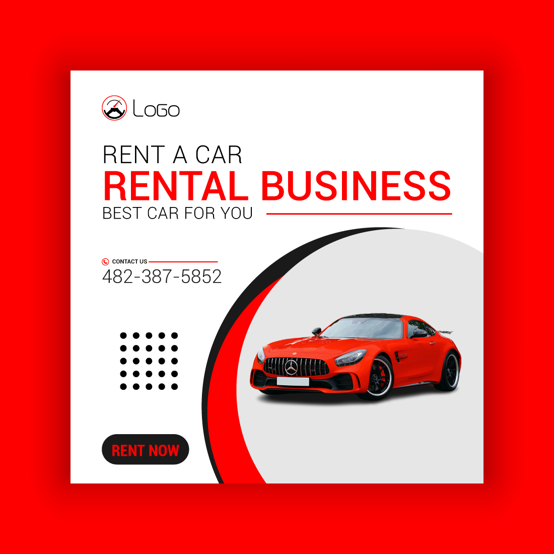 Rent A Car and Rental Business Social Media Post Template Bundle cover image.
