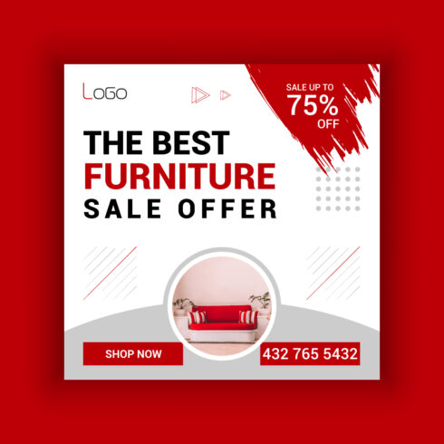 Furniture Sale Media Post Template Bundle cover image.