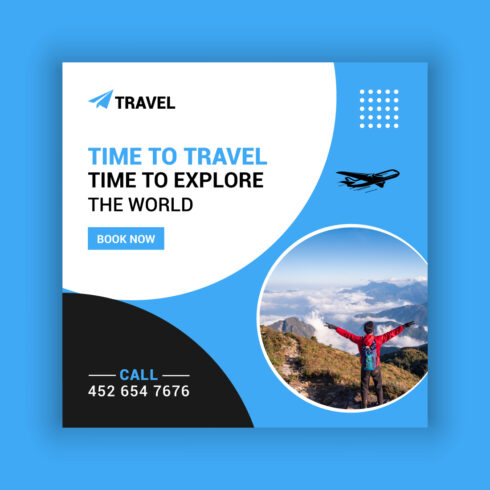 Travel Agency Social Media Post Template Bundle cover image.