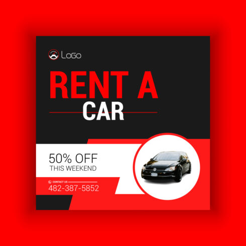 Rent A Car and Rental Business Social Media Post Template Bundle cover image.