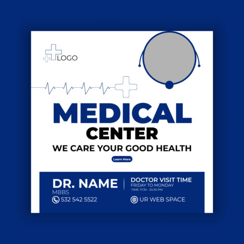 Medical Center Media Post Template Bundle cover image.