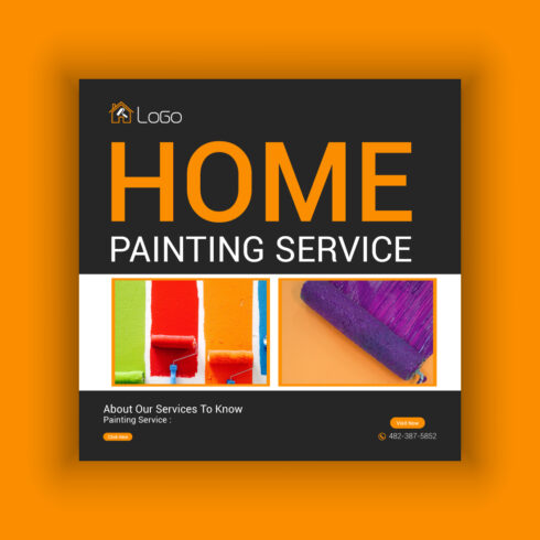 Home Painting Media Post Template Bundle cover image.