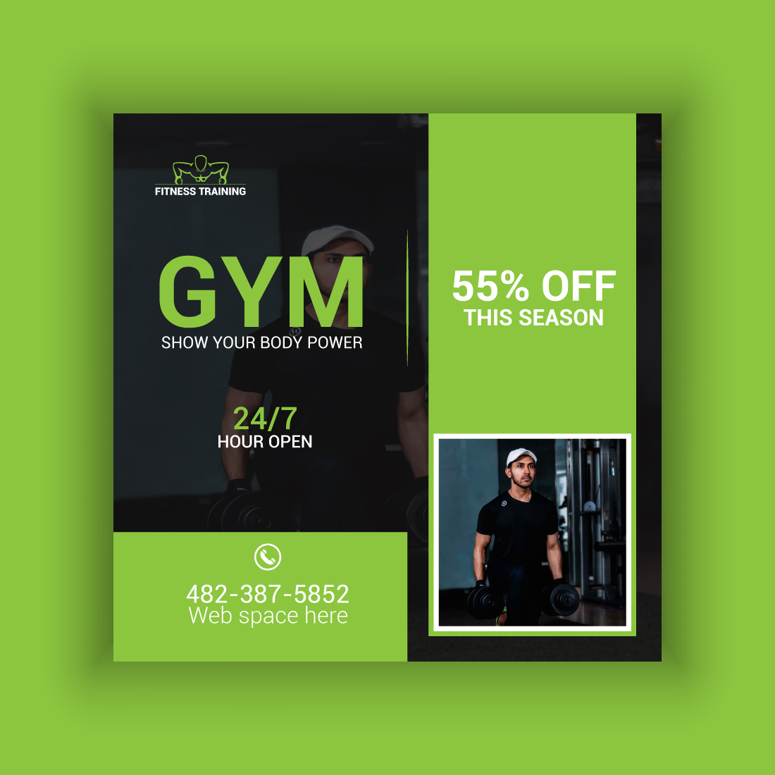 Gym Social Media Post Template Bundle cover image.