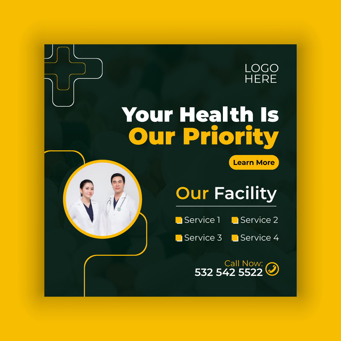 Medical Center Media Post Template Bundle cover image.