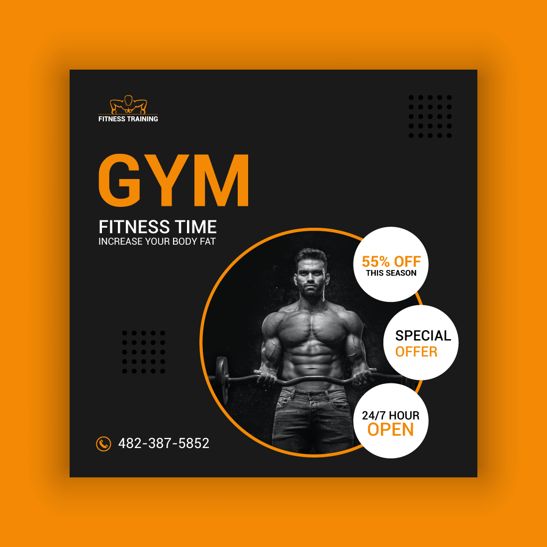 Gym Social Media Post Template Bundle cover image.