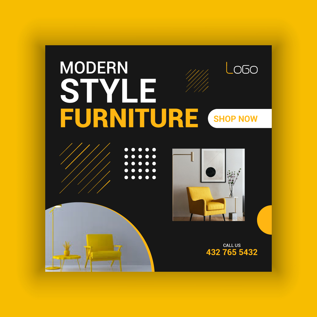 Furniture Sale Media Post Template Bundle preview image.