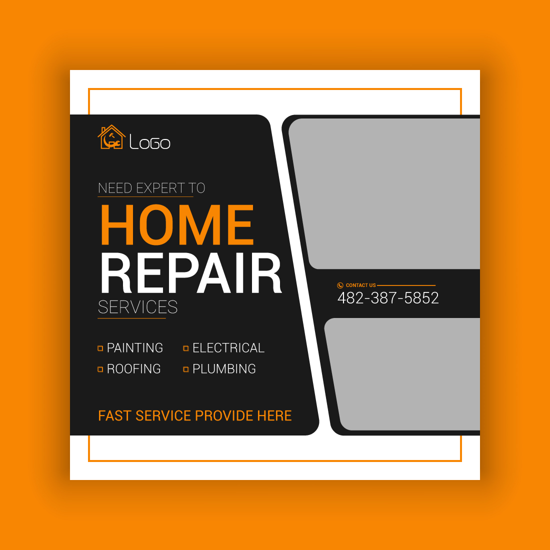 Home Repair Service Media Post Template Bundle preview image.