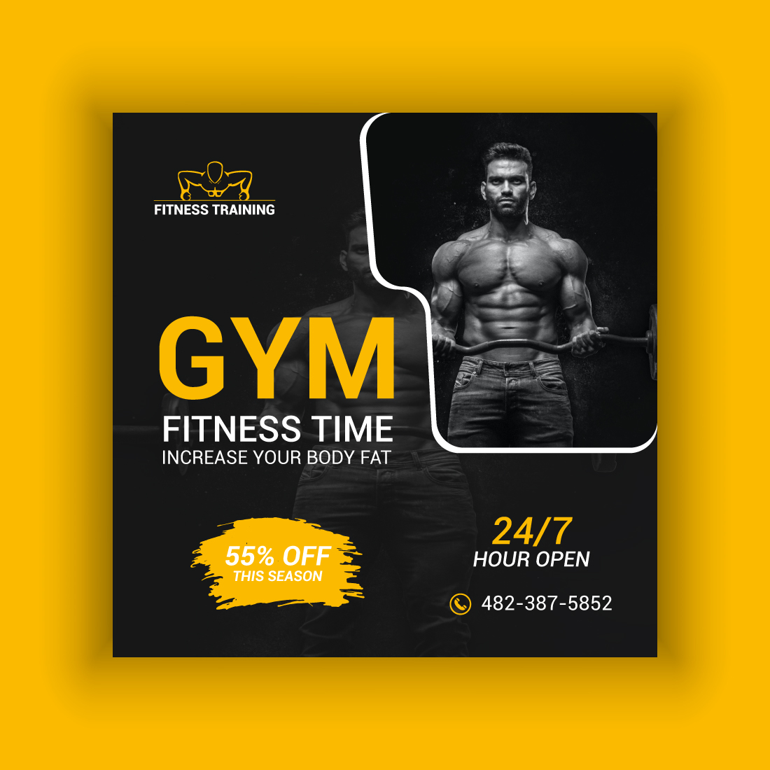 Gym Social Media Post Template Bundle preview image.