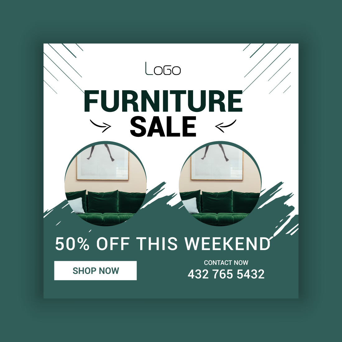 Furniture Sale Media Post Template Bundle preview image.