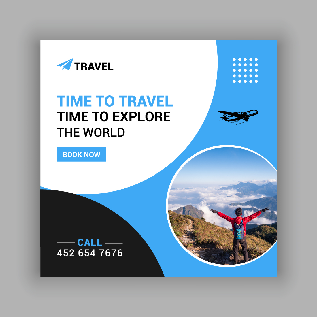 Travel Agency Social Media Post Template Bundle preview image.