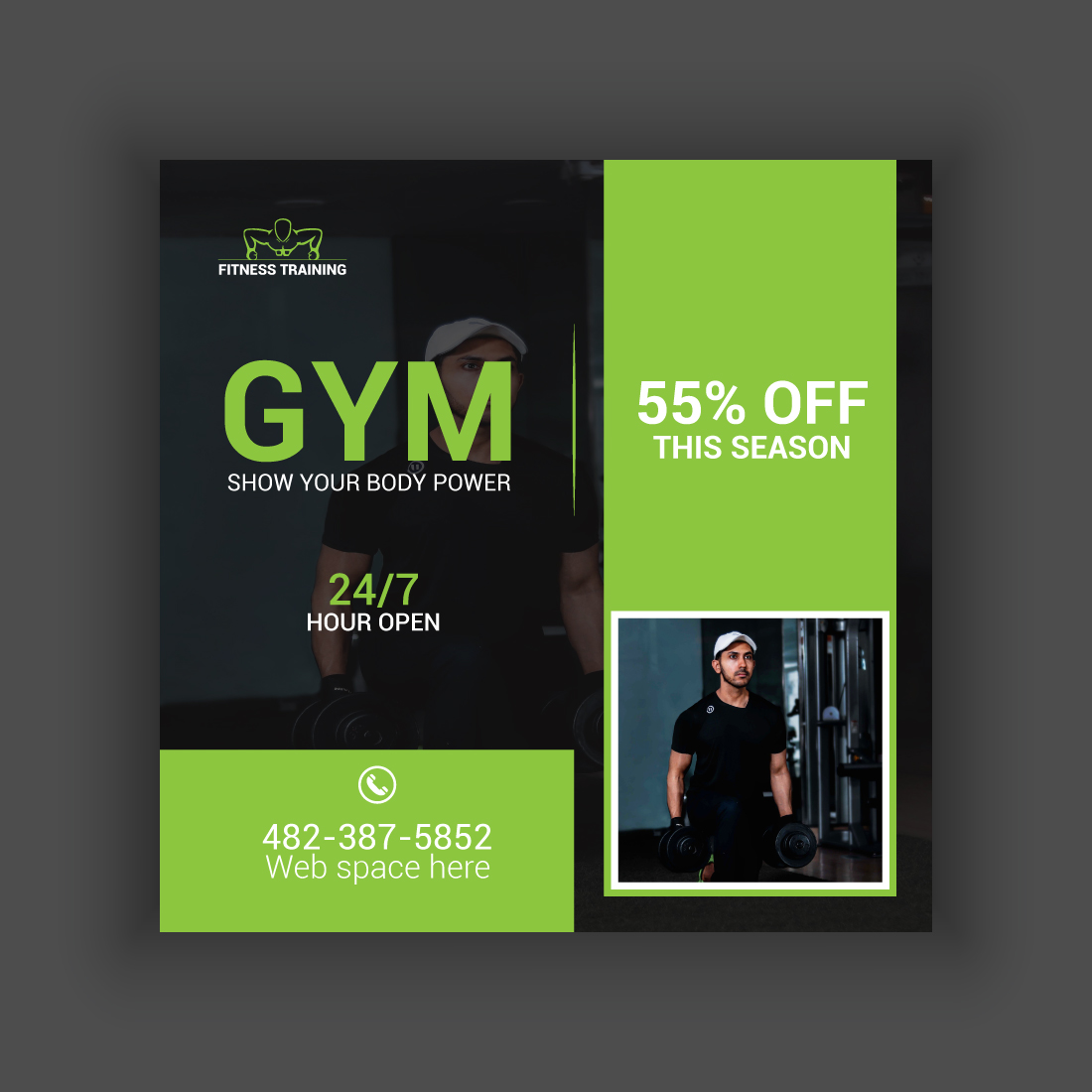 Gym Social Media Post Template Bundle preview image.