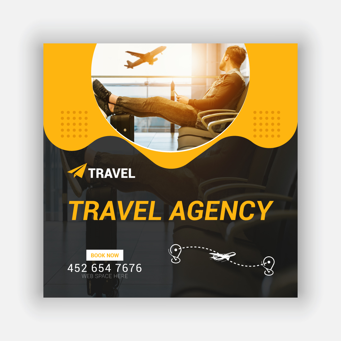 Travel Agency Social Media Post Template Bundle preview image.