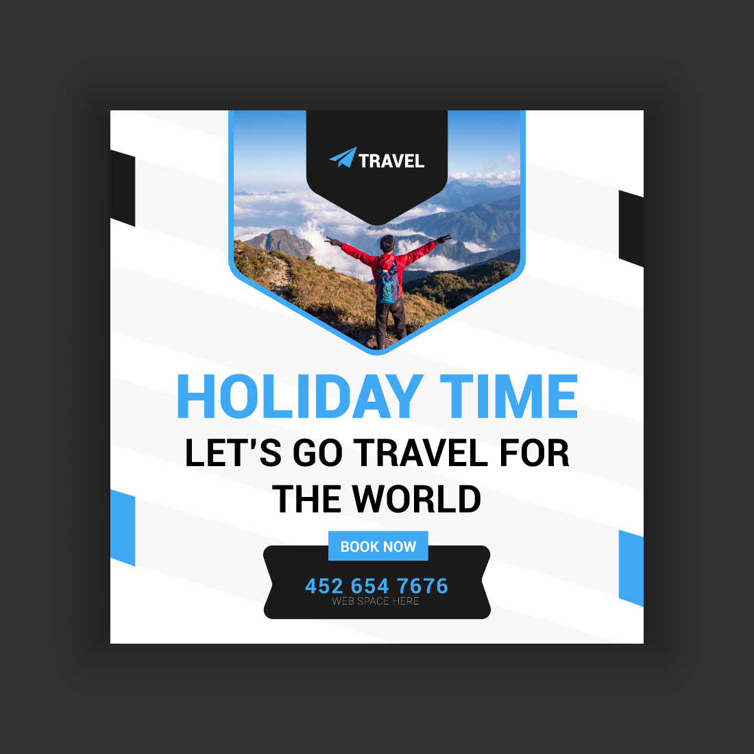 Travel Agency Social Media Post Template Bundle preview image.