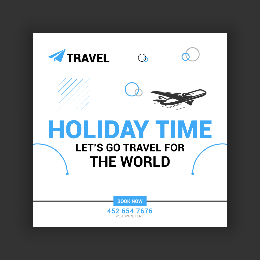 Travel Agency Social Media Post Template Bundle preview image.