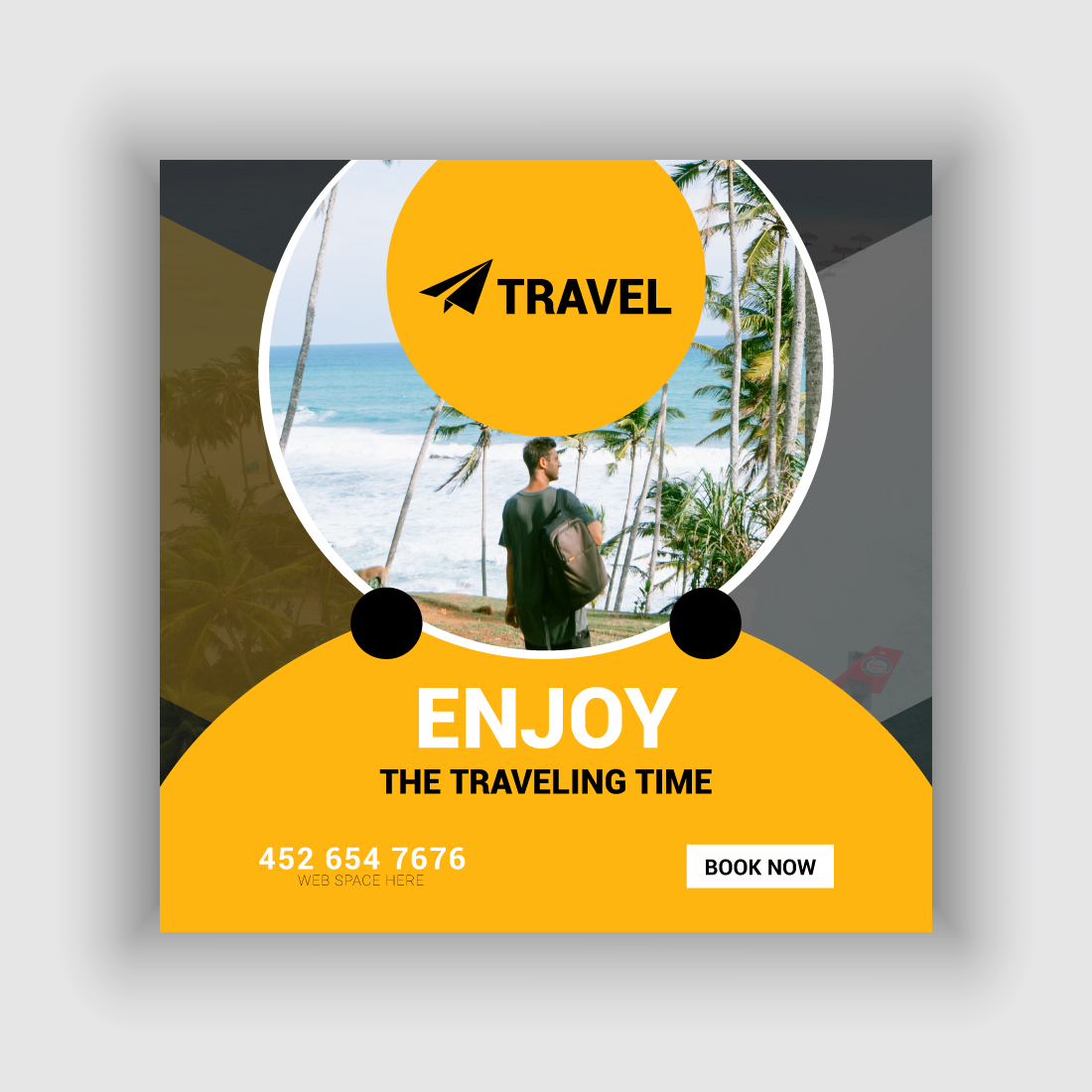 Travel Agency Social Media Post Template Bundle preview image.