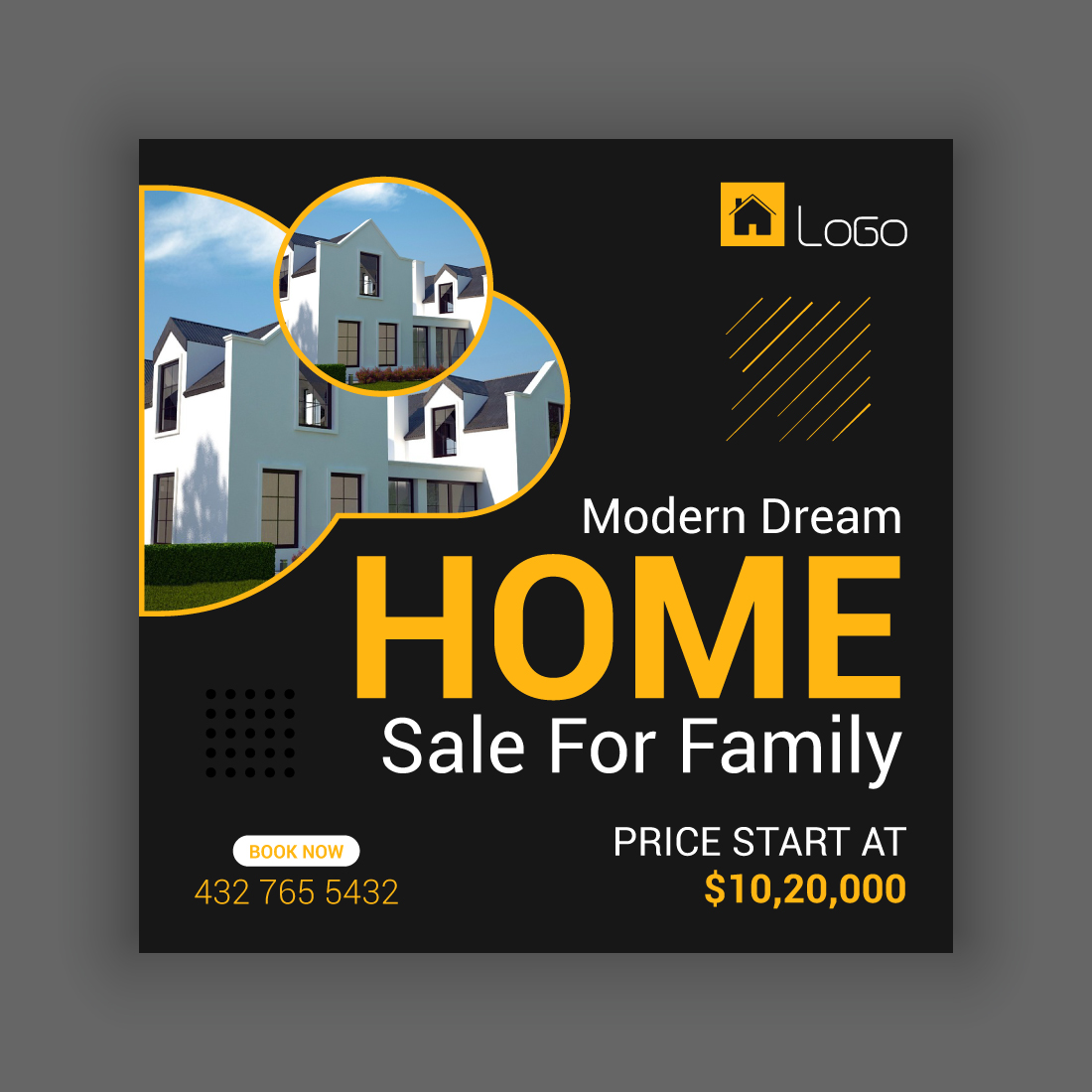 Home Sale Social Media Post Template Bundle preview image.