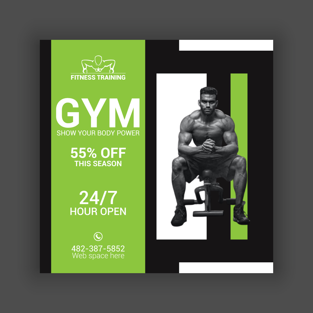 Gym Social Media Post Template Bundle preview image.