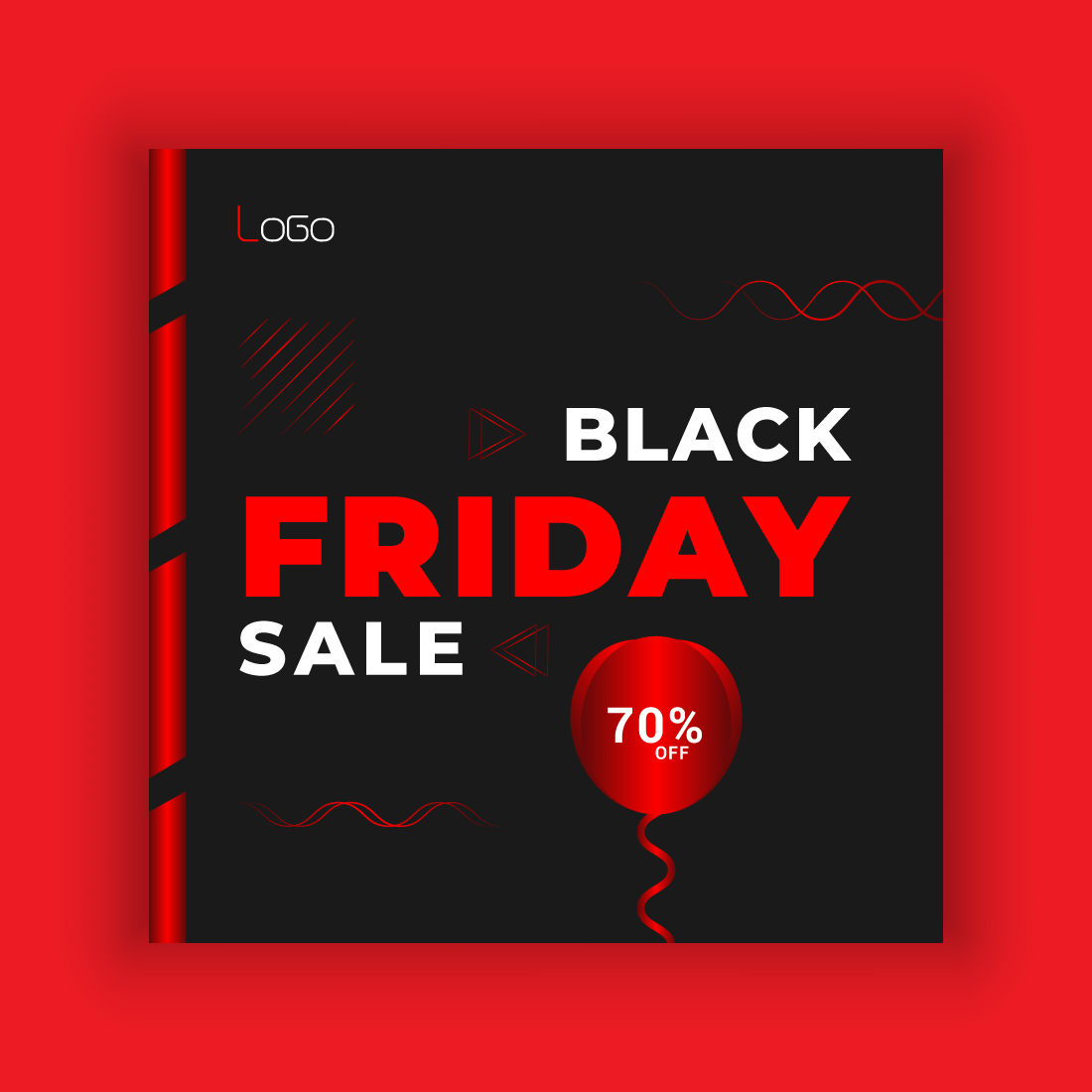 Black Friday Social Media Post Template Bundle preview image.