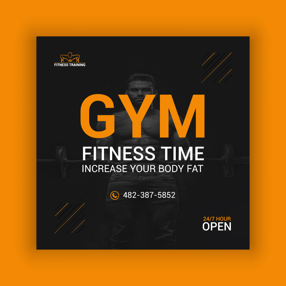 Gym Social Media Post Template Bundle preview image.