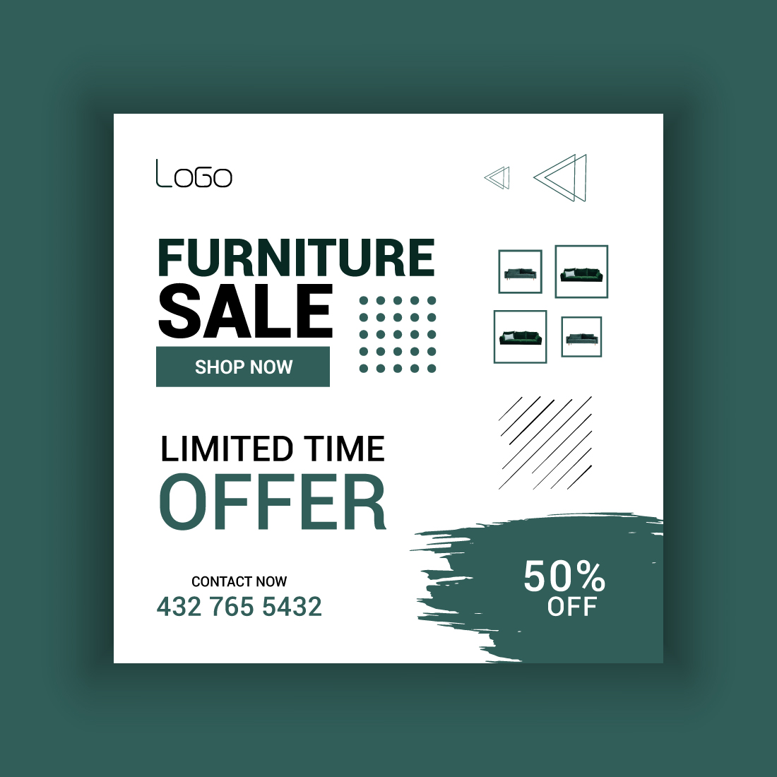 Furniture Sale Media Post Template Bundle preview image.