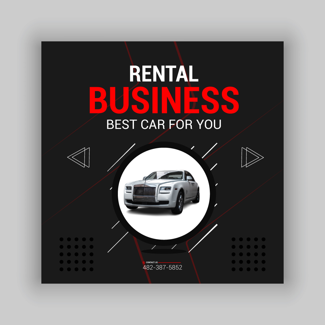 Rent A Car and Rental Business Social Media Post Template Bundle preview image.