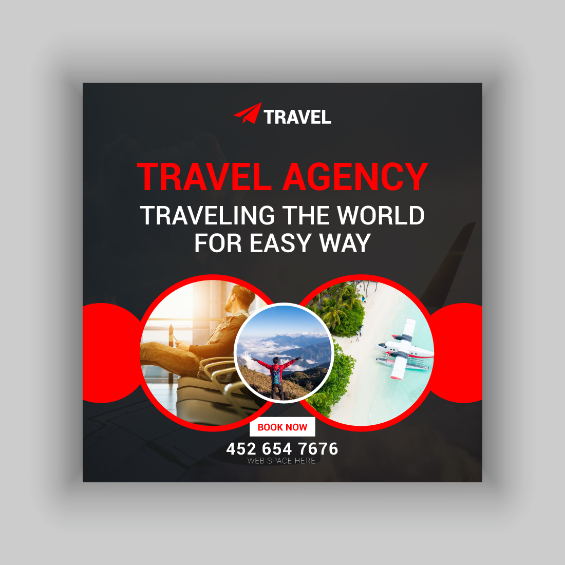 Travel Agency Social Media Post Template Bundle preview image.