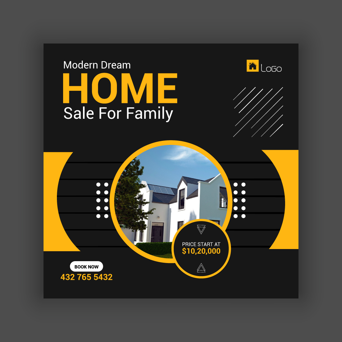 Home Sale Social Media Post Template Bundle preview image.