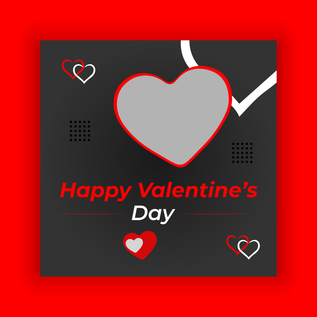 Happy Valentines Day Social Media Post Template Bundle preview image.