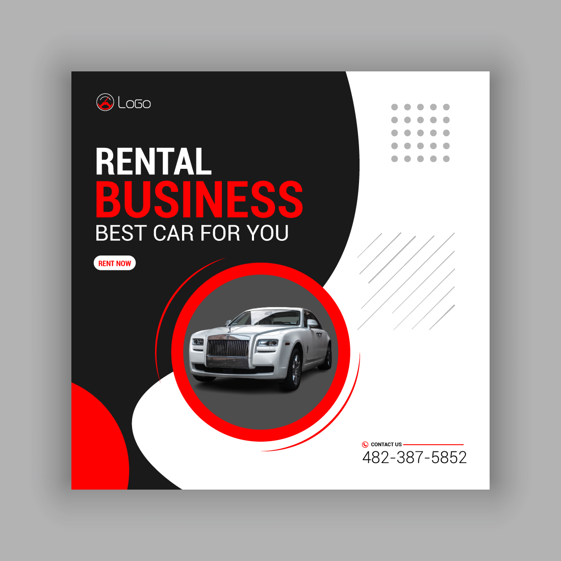 Rent A Car and Rental Business Social Media Post Template Bundle preview image.