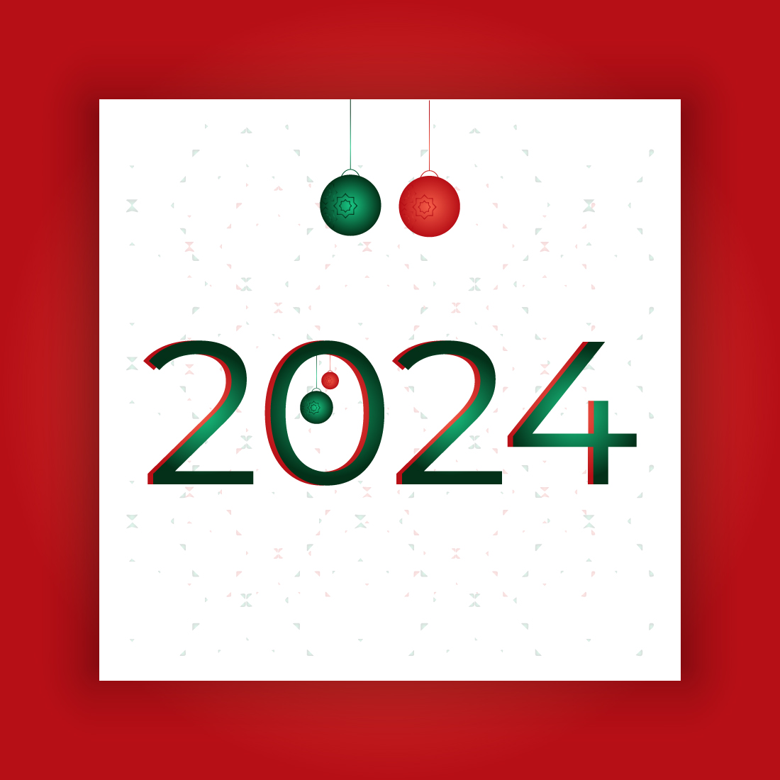 New Year 2024 Social Media Post Template Bundle preview image.